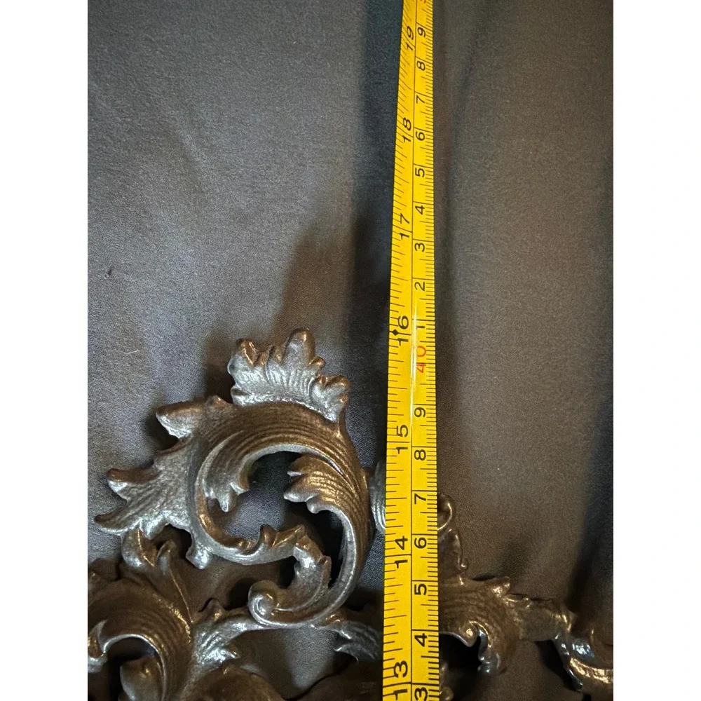 Vintage Ornate Silver Metal Vanity Mirror Rococo Filigree Easel Back Tabletop